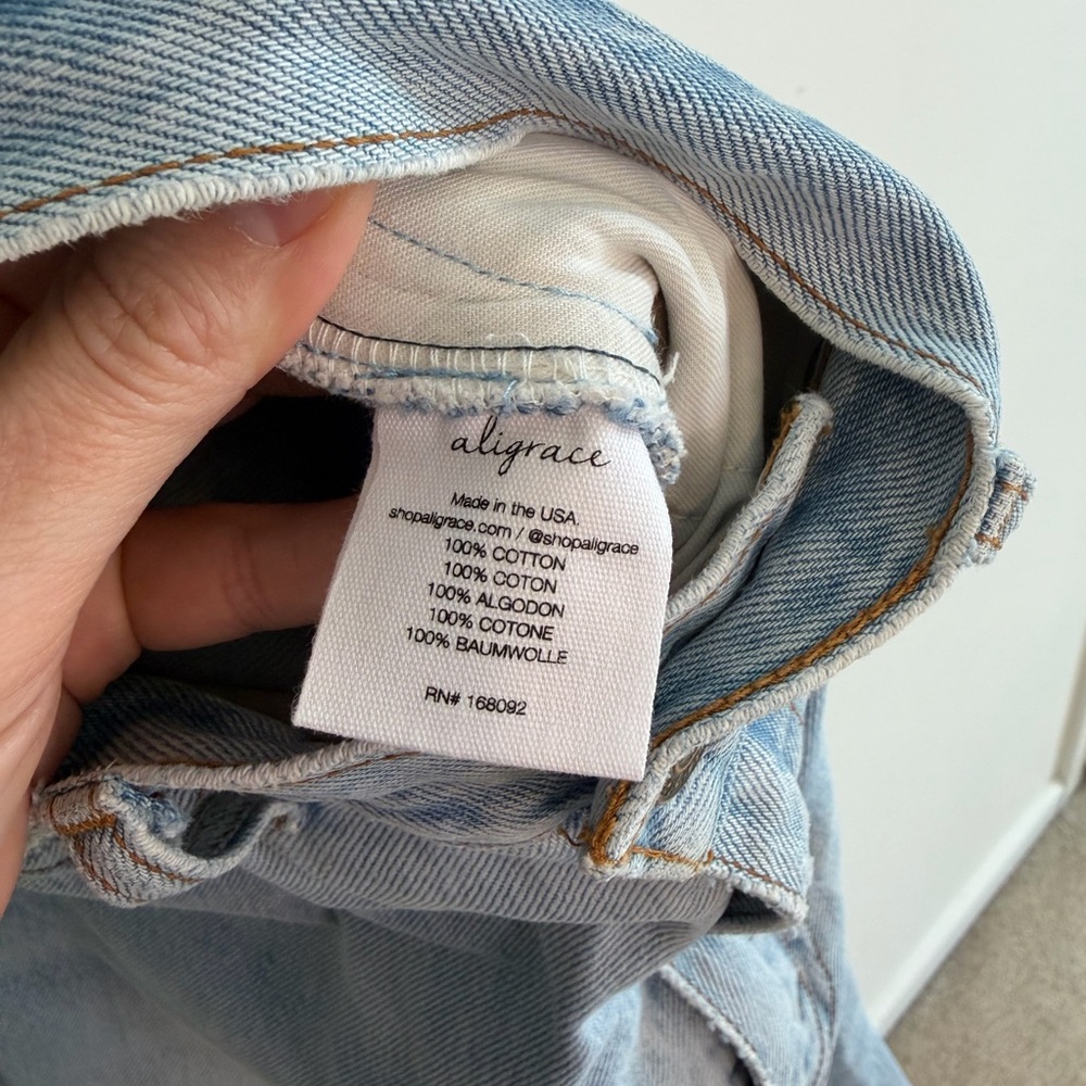 Aligrace 90s High Rise Wide Leg Jeans Size Light/medium Size 25 NWT Anthro brand - Picture 12 of 16